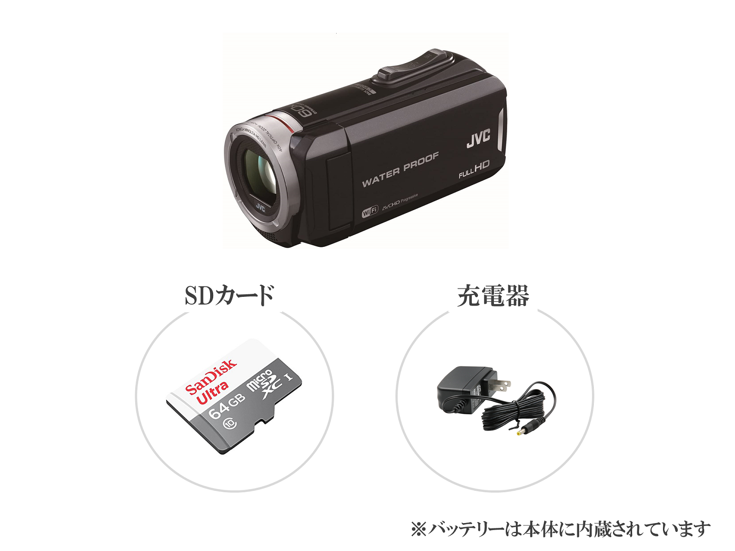 [格安レンタル] JVC ビデオカメラ GZ-RX130-B 3泊4日～