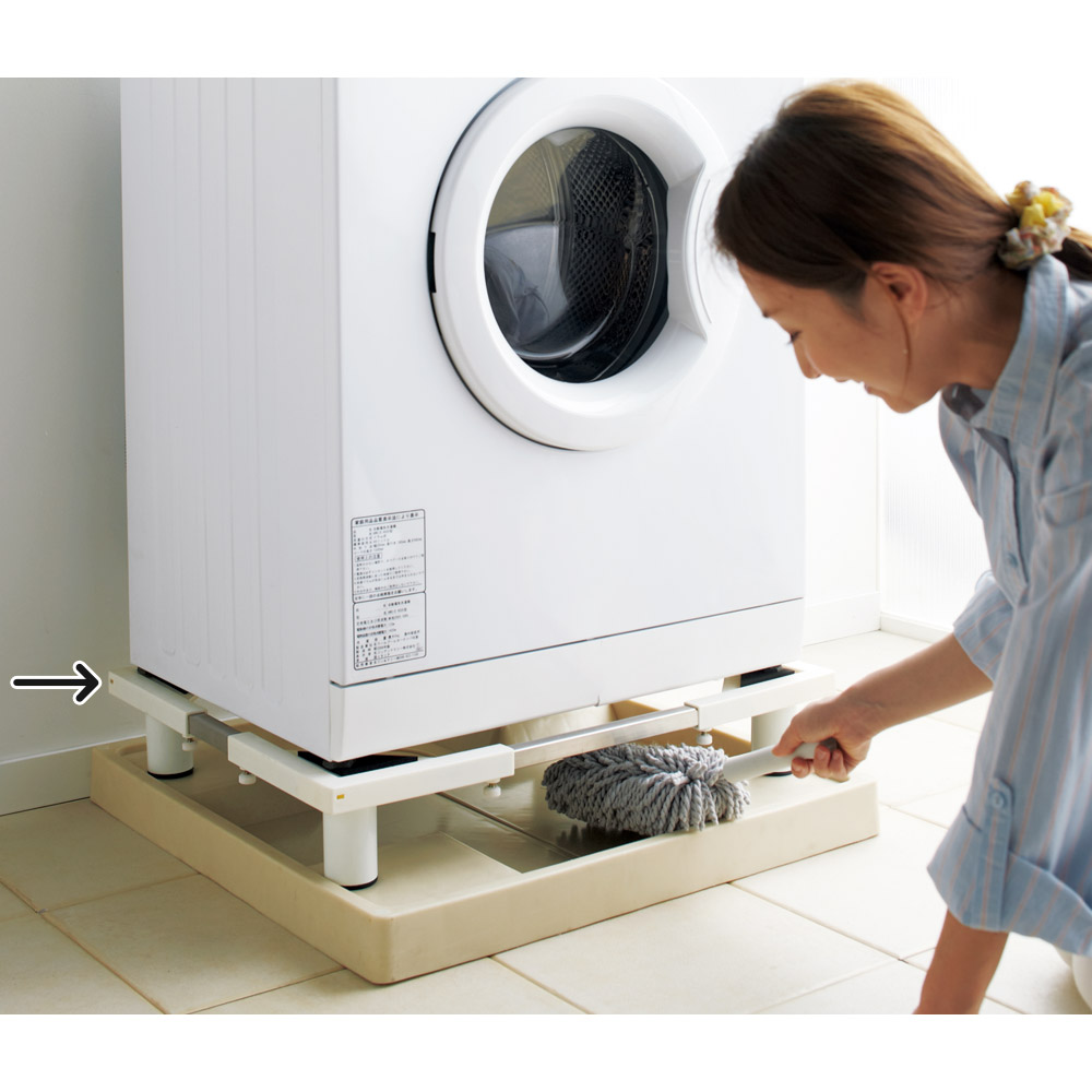 スプレミ 洗濯機台 冷蔵庫置き台 サイズ調整可能 キャスター付き 防振パッド付き 通販