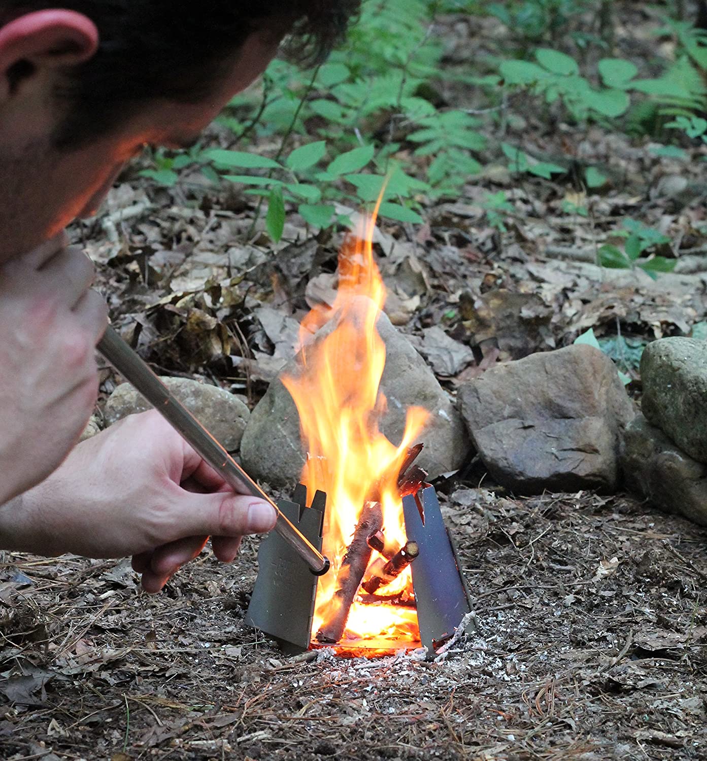 火吹き棒 伸縮式 ファイヤーブラスター アウトドア キャンプ 火起こし BBQ